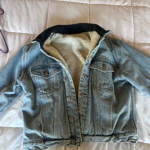 Denim Sherpa Lined Jacket